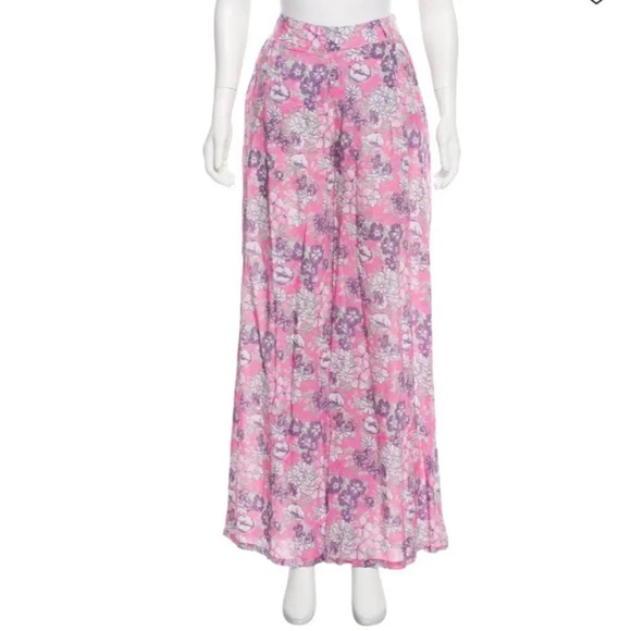 Christophe Sauvet Pants - NWOT CHRISTOPHE SAUVAT Floral Wide-Leg Pants